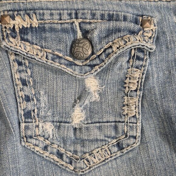 Daytrip Jeans 29 R Leo Bootcut Distressed Embroidered Back Flap Pockets - Picture 8 of 9